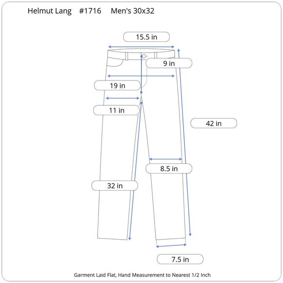 Helmut Lang Collab Men’s Jeans 30x32 Straight Fit Dark Indigo Minimalist Denim - Picture 13 of 13